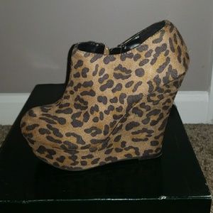Leopard print booties